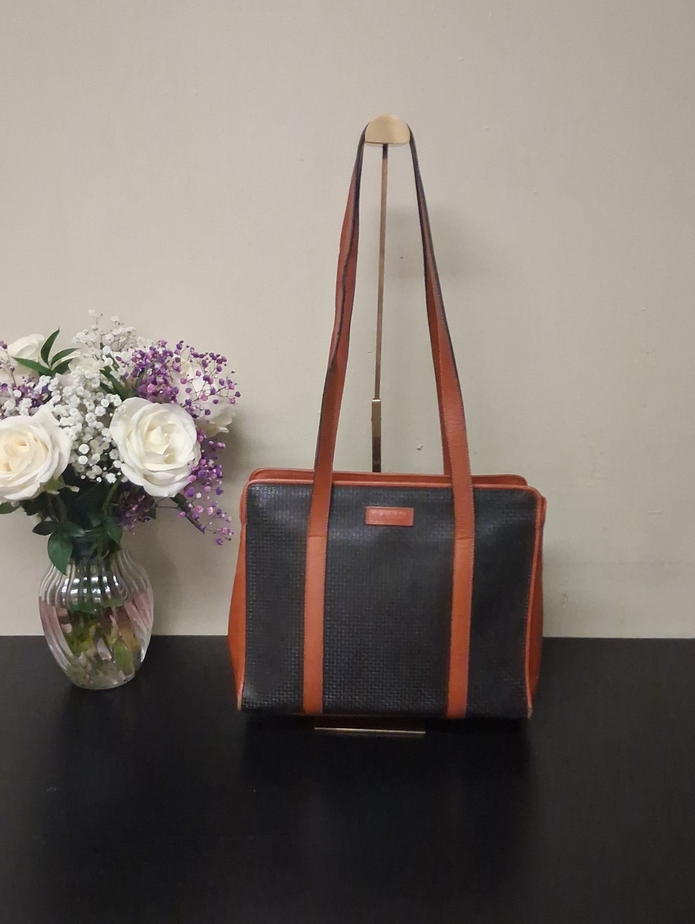 Bally Vintage Leather Monogram Tote
